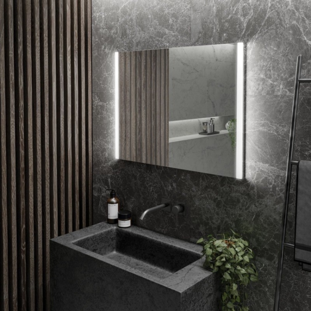 Product Lifestyle image of the HiB Beam 800mm LED Bathroom Mirror